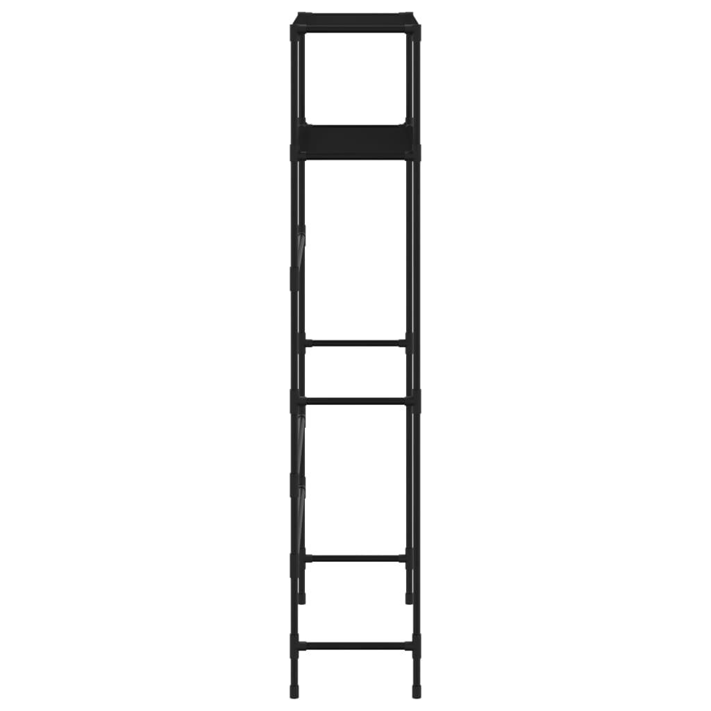 2-Tier Storage Rack over Washing Machine Black 69x28x143 cm Iron