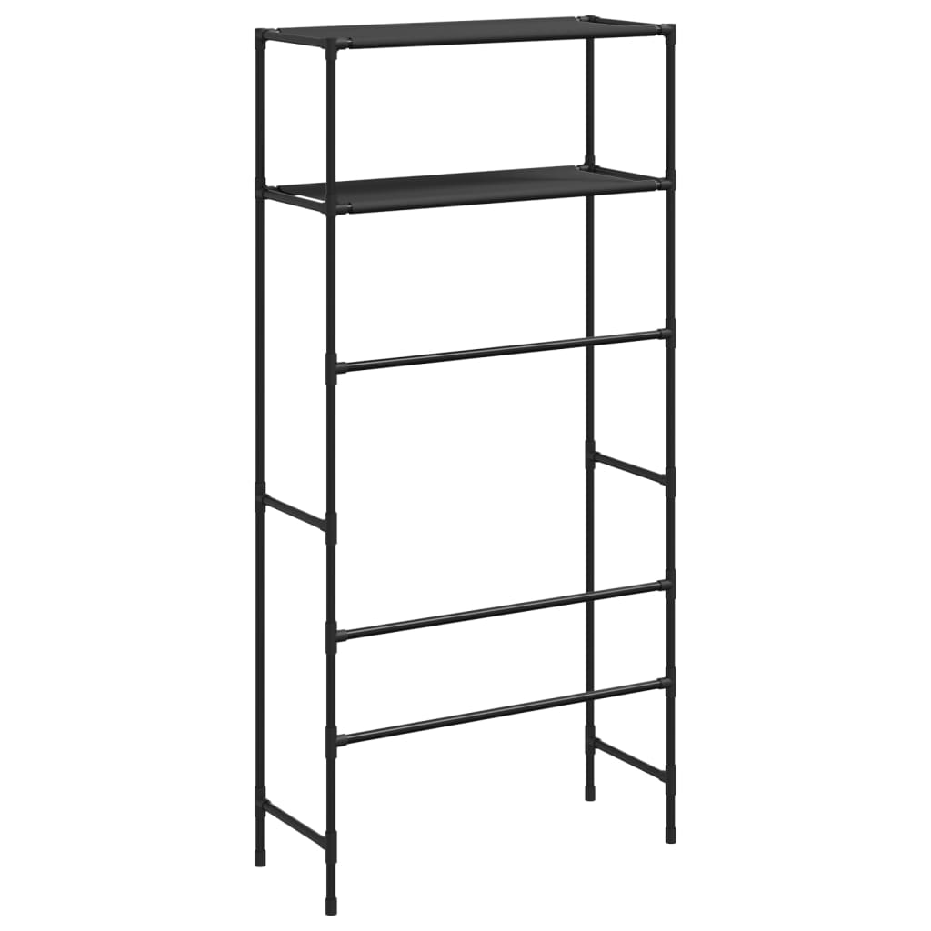 2-Tier Storage Rack over Washing Machine Black 69x28x143 cm Iron