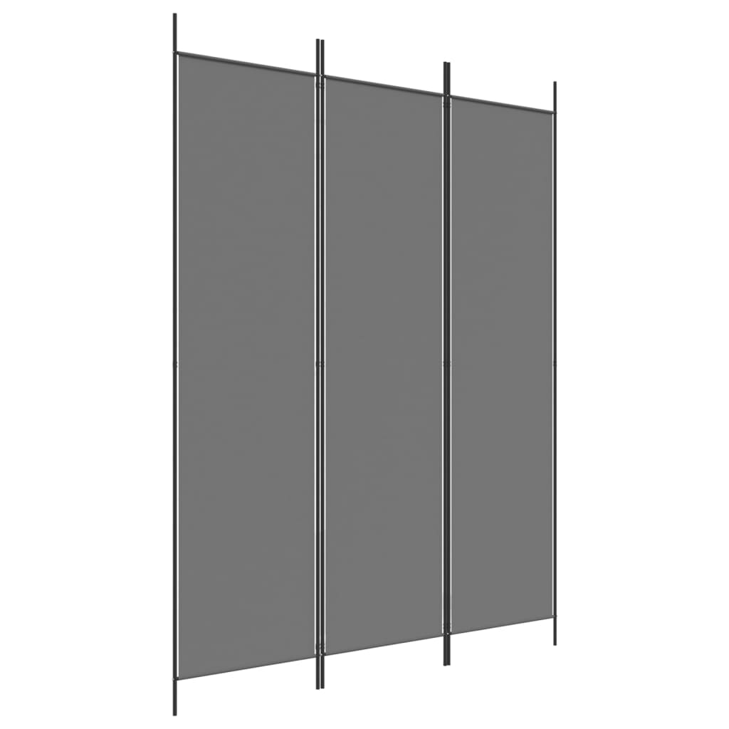 3-Panel Room Divider Anthracite 150x200 cm Fabric