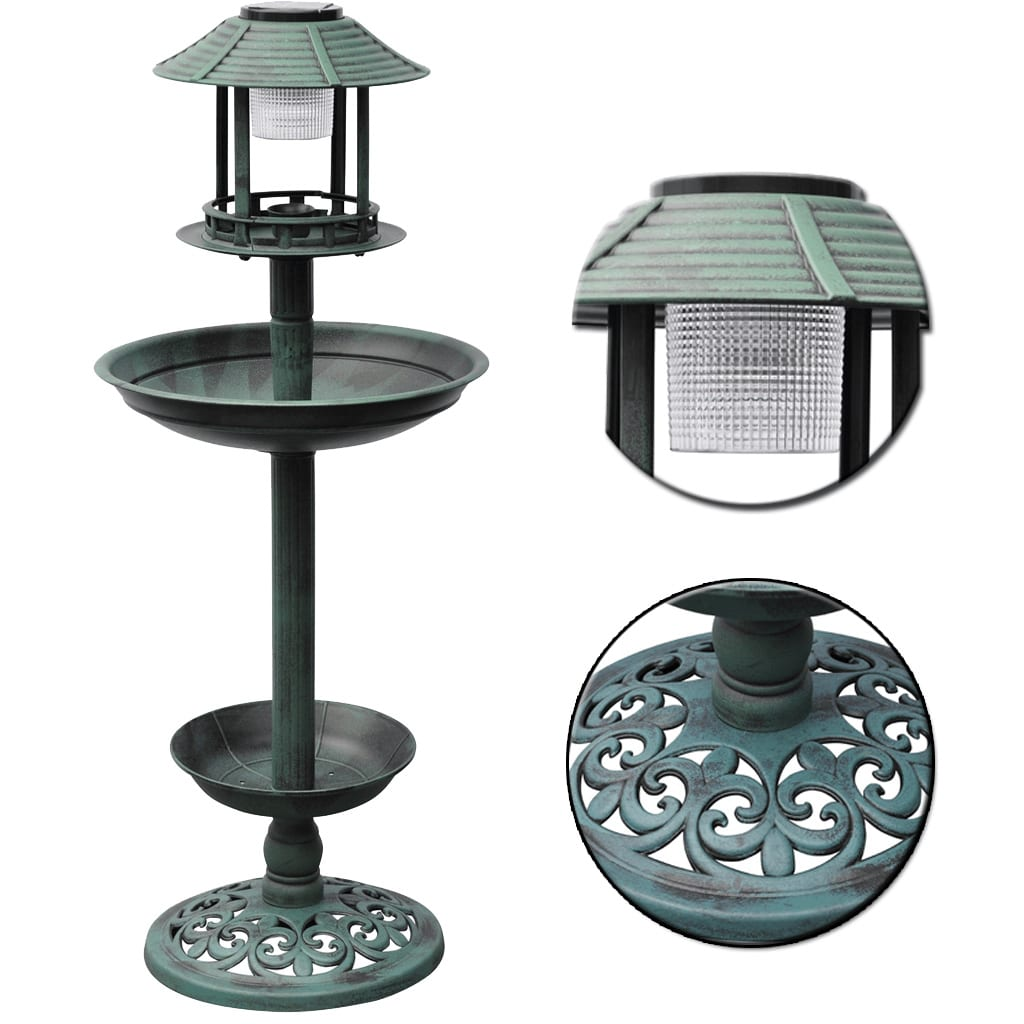 Bird Bath/ Feeder with Solar Light