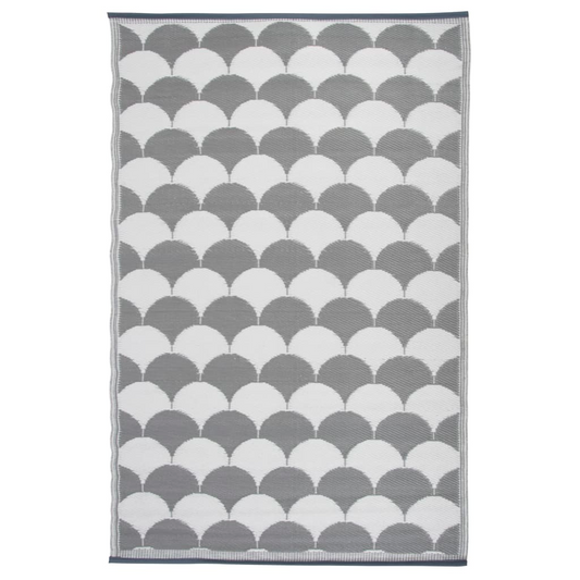 Esschert Design Outdoor Rug 180x121 cm Grey and White OC24