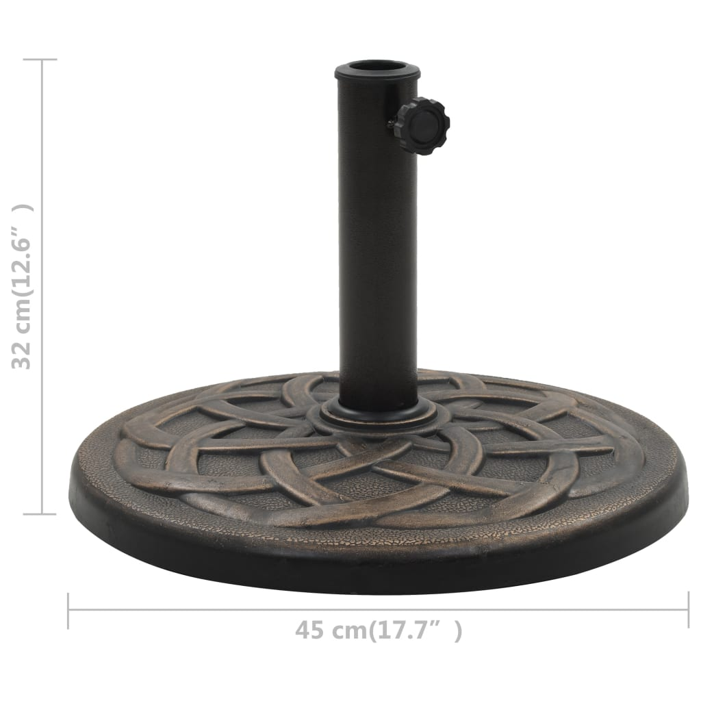 Parasol Base Round Polyresin 11 kg Bronze