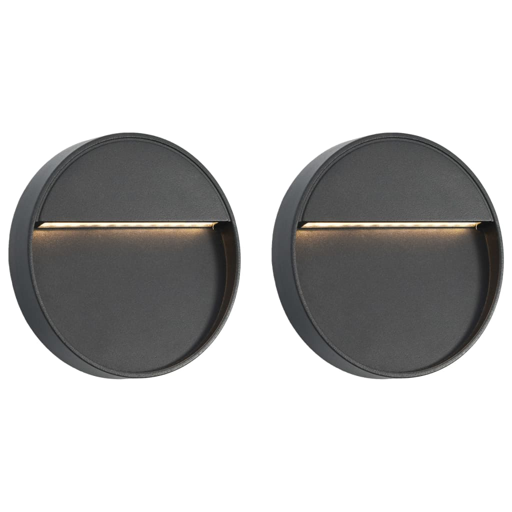 Outdoor LED Wall Lights 2 pcs 3 W Black Round