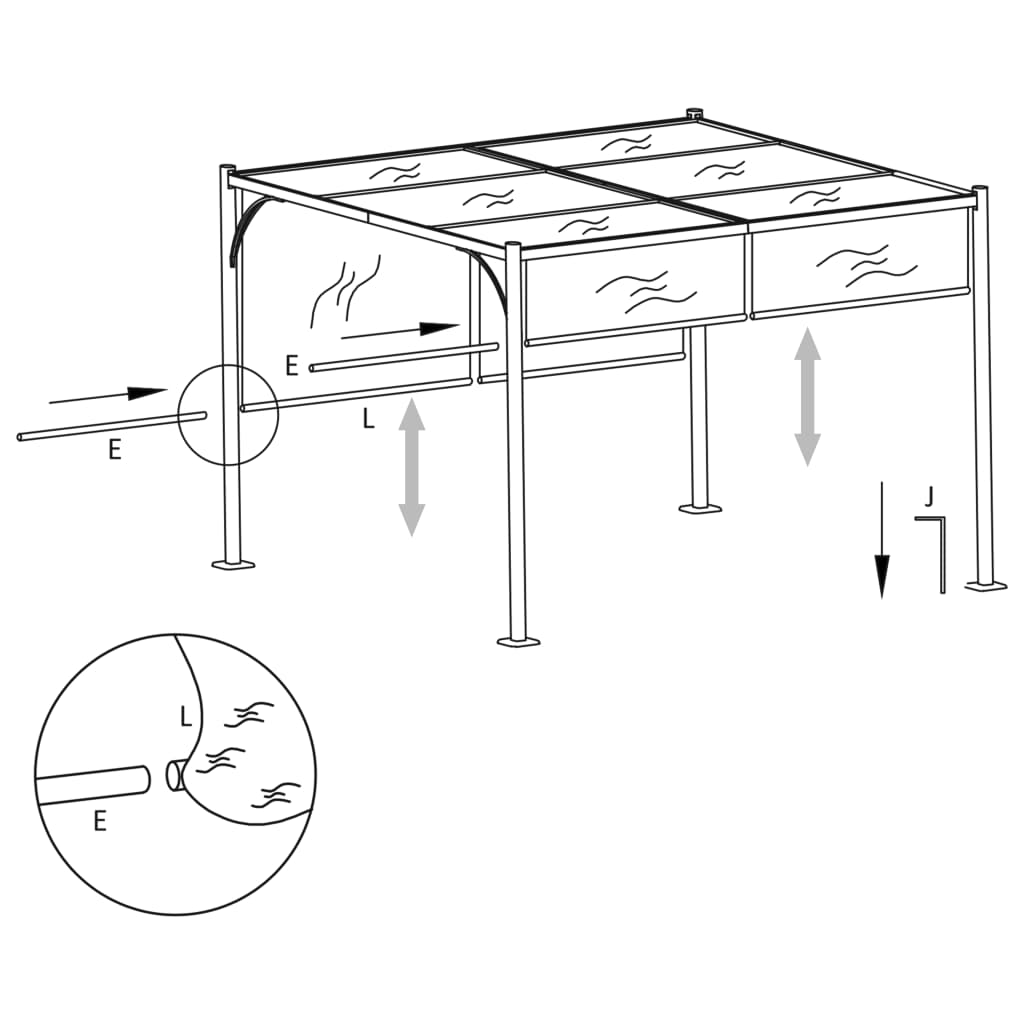 Garden Pergola with Retractable Roof 3x3 m Anthracite