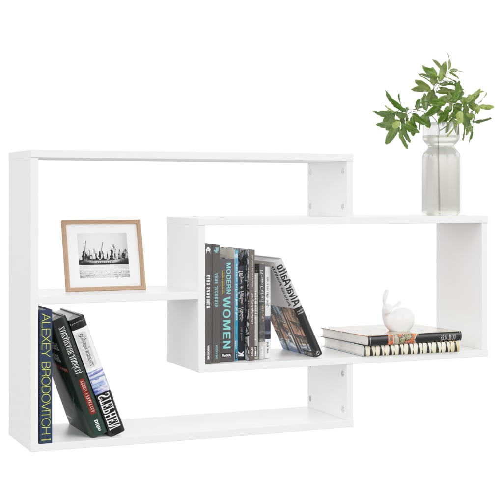 Wall Shelf White 104x20x58.5 cm Engineered Wood