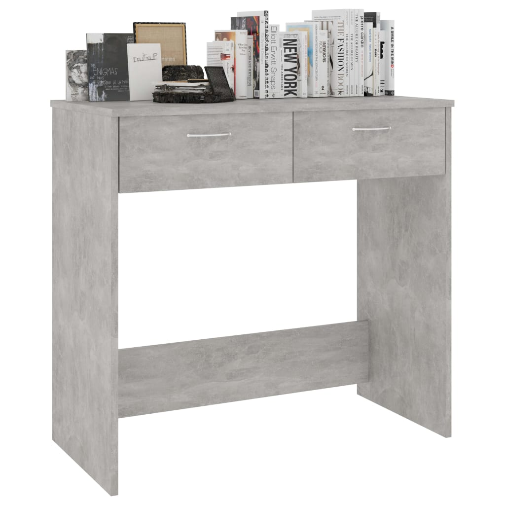 Desk Concrete Grey 80x40x75 cm Engineered Wood