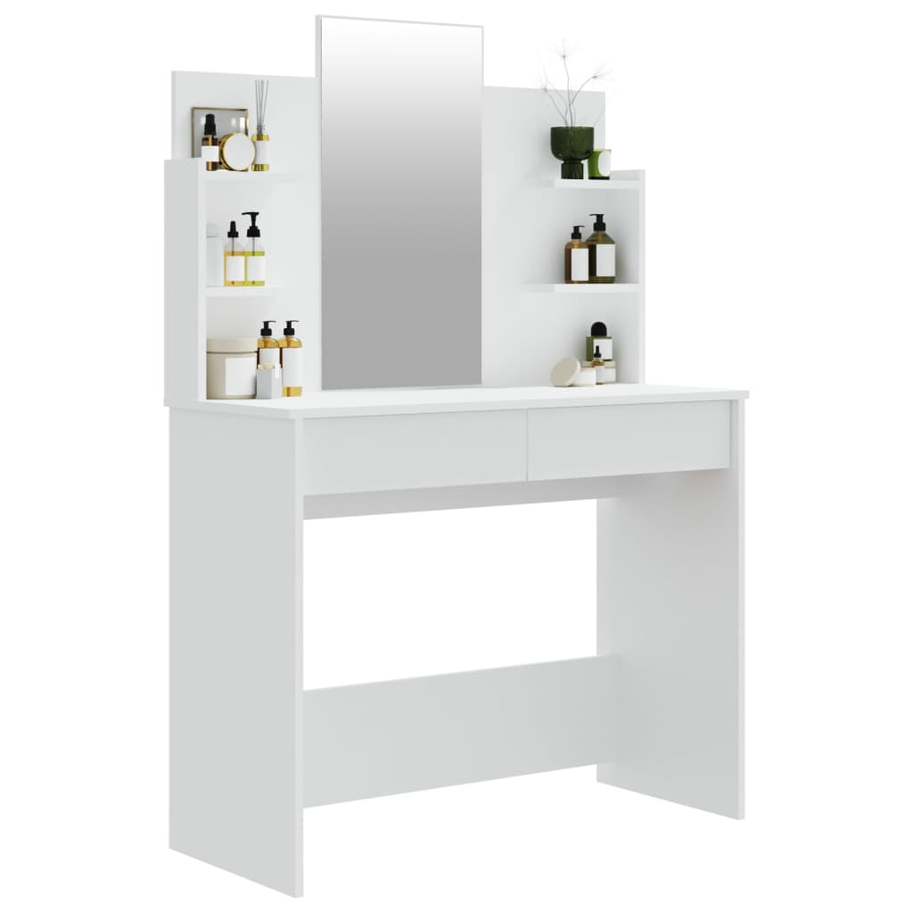 Dressing Table with Mirror White 96x40x142 cm