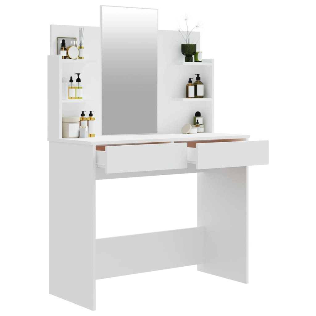 Dressing Table with Mirror White 96x40x142 cm