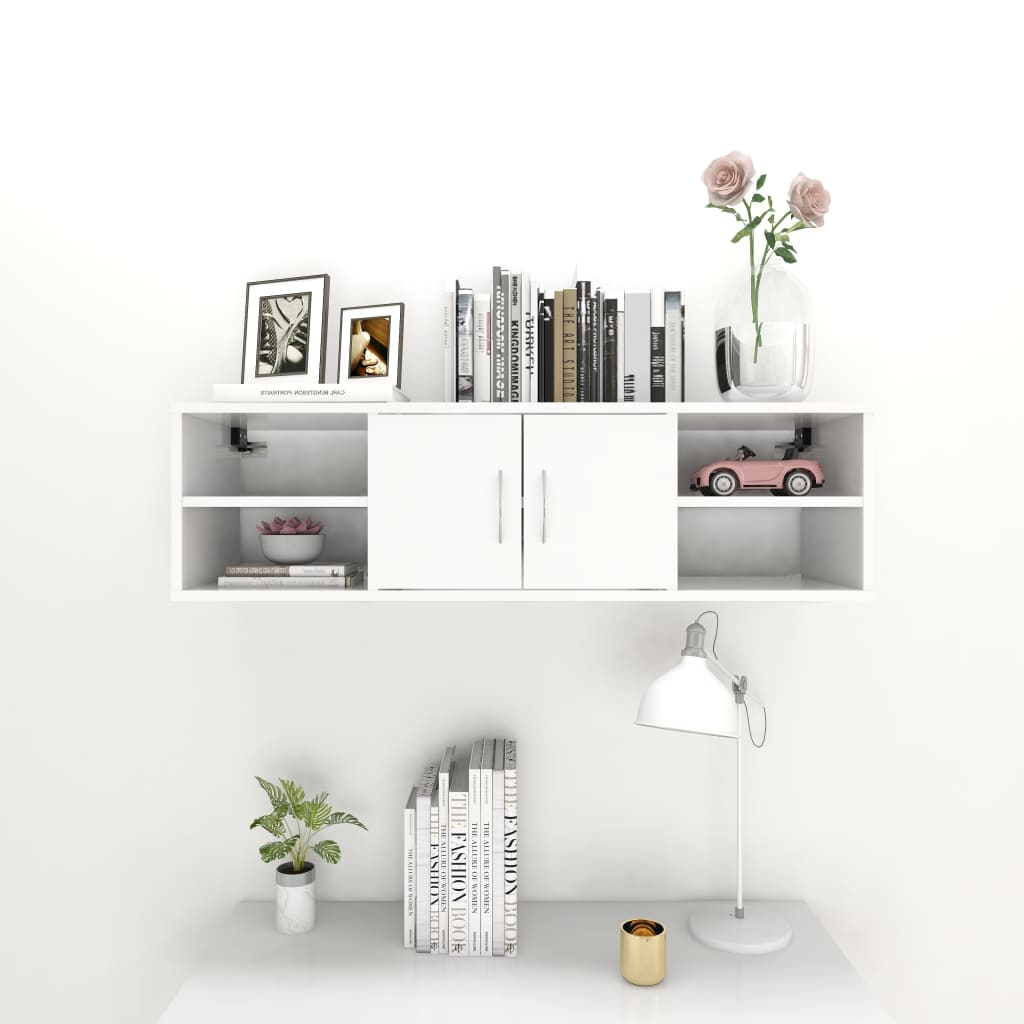 Wall Shelf White 102x30x29 cm Engineered Wood