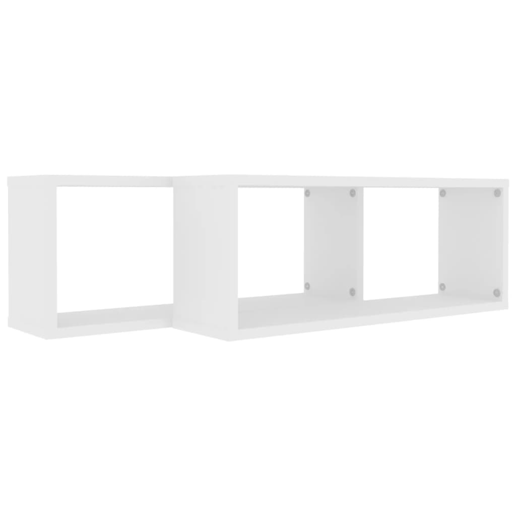 Wall Cube Shelf 2 pcs White 60x15x23 cm Engineered Wood