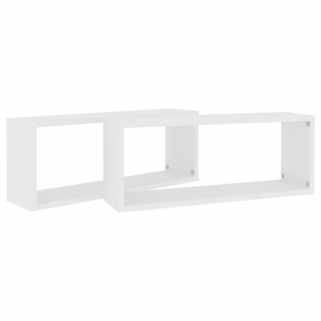 Wall Cube Shelf 2 pcs White 60x15x23 cm Engineered Wood