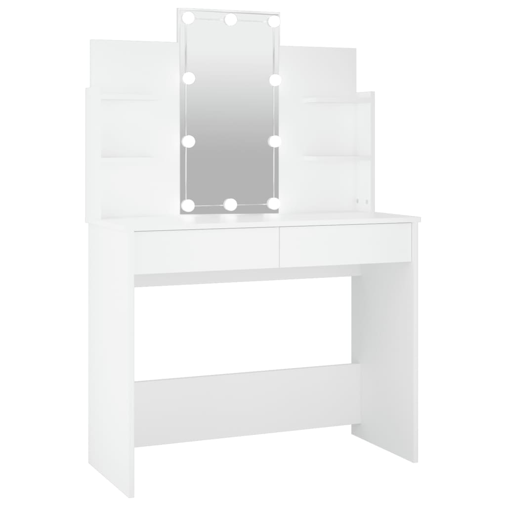 Dressing Table with LED White 96x40x142 cm