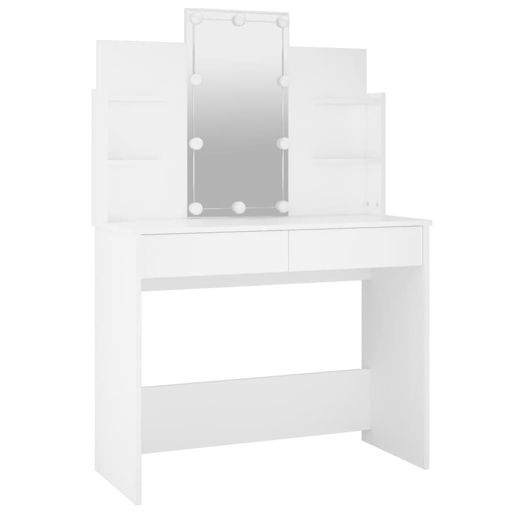 Dressing Table with LED White 96x40x142 cm