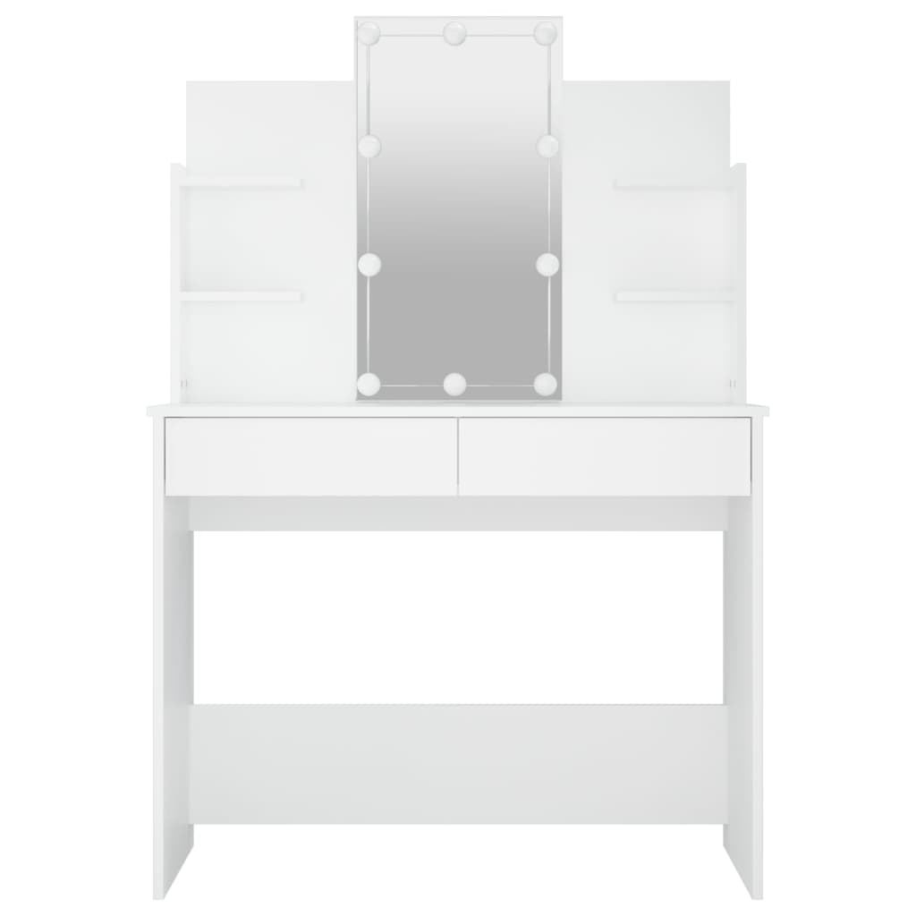 Dressing Table with LED White 96x40x142 cm