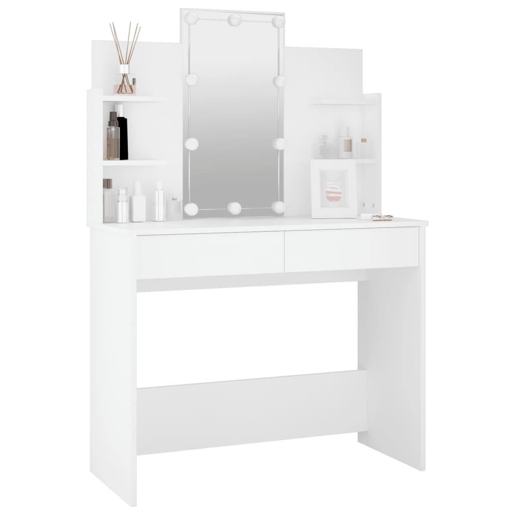 Dressing Table with LED White 96x40x142 cm