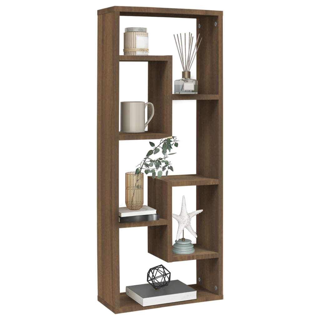 Wall Shelf Brown Oak 36x16x90 cm Engineered Wood