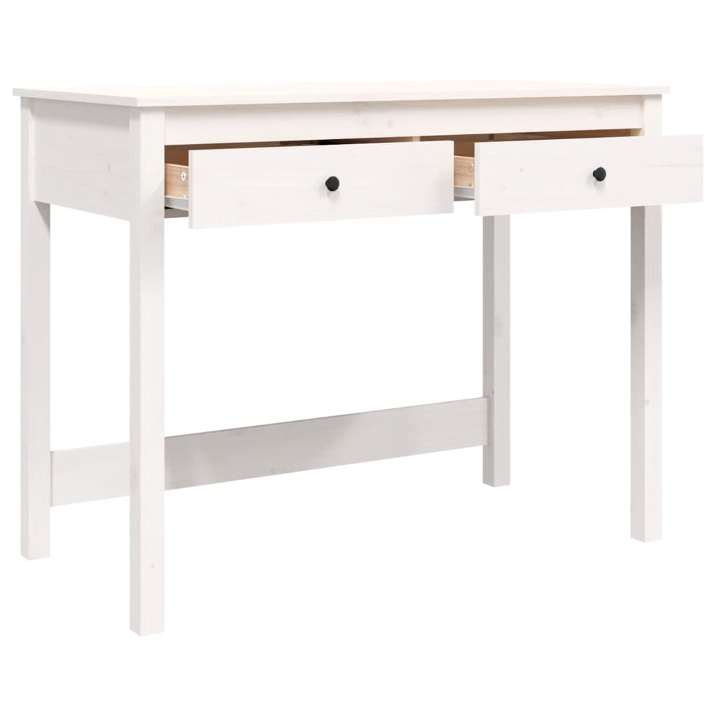 Desk with Drawers White 100x50x78 cm Solid Wood Pine