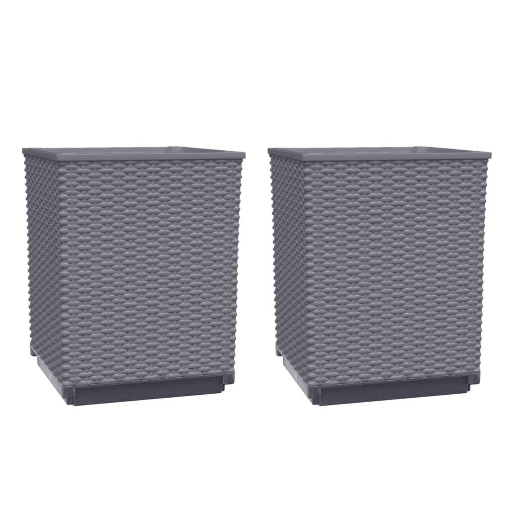 Planters 2 pcs Dark Grey 30x30x37 cm Polypropylene