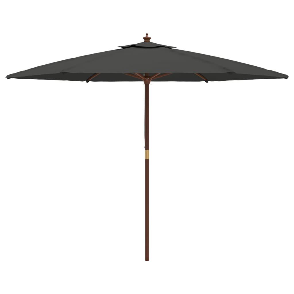 Garden Parasol with Wooden Pole Anthracite 299x240 cm