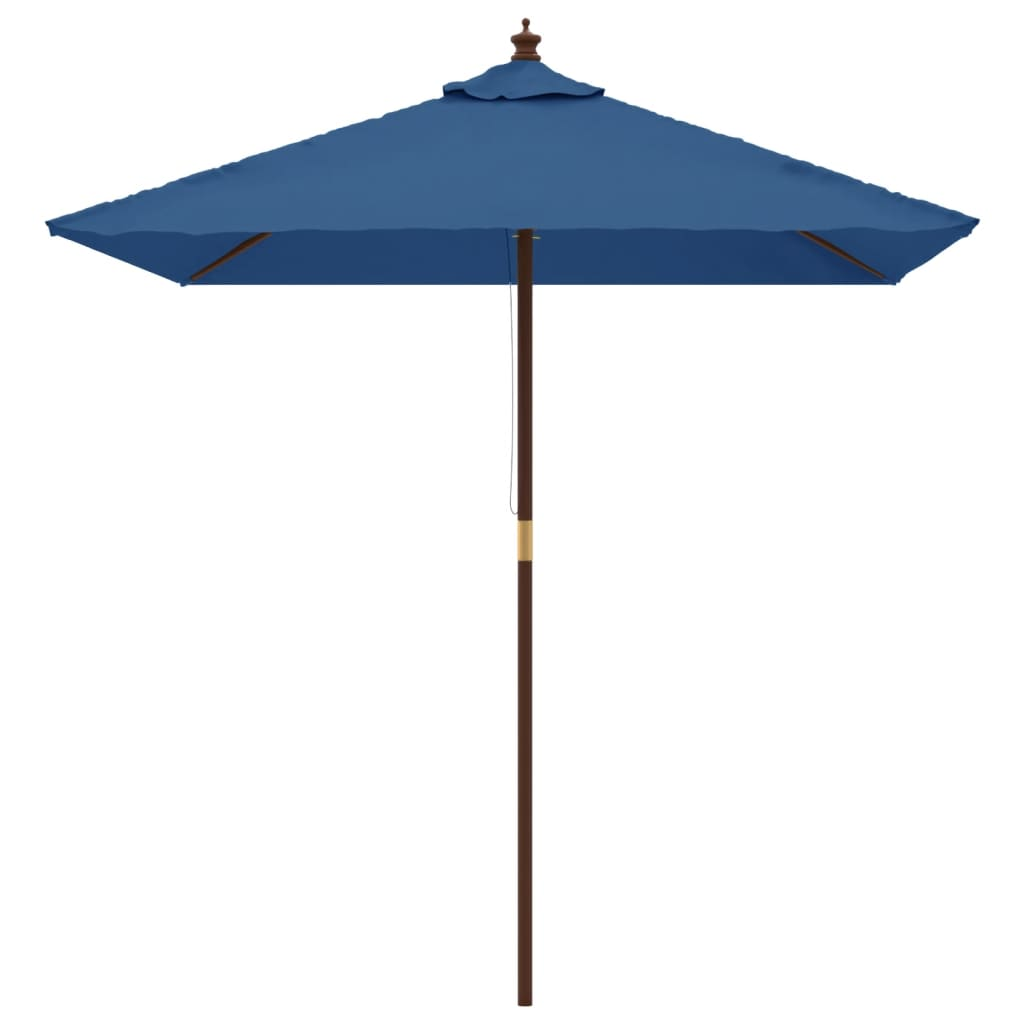 Garden Parasol with Wooden Pole Azure Blue 198x198x231 cm