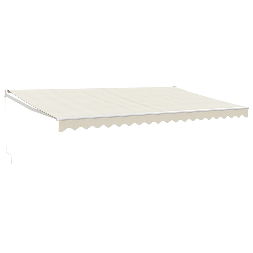 Retractable Awning Cream 5x3 m Fabric and Aluminium