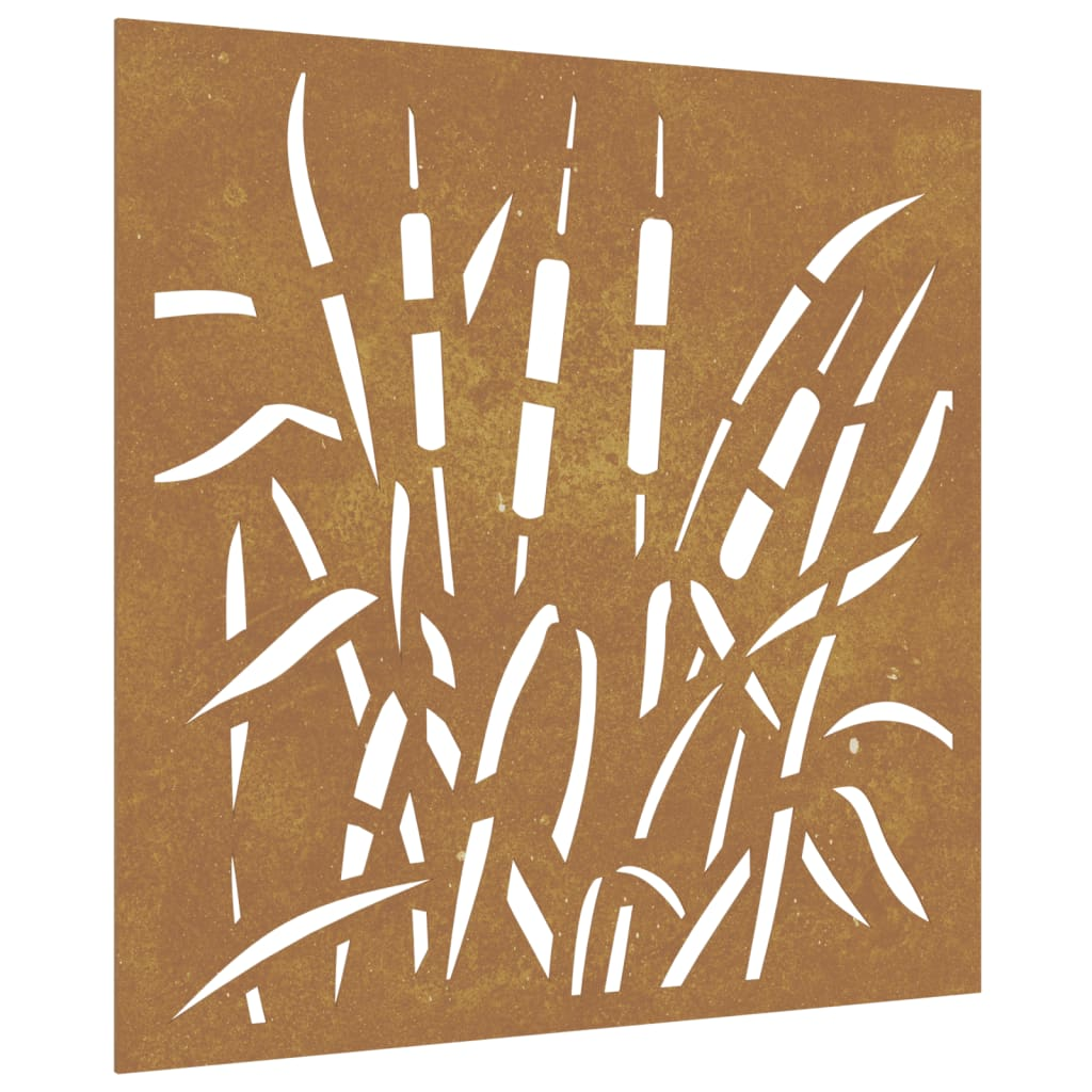 Garden Wall Decoration 55x55 cm Corten Steel Grass Design