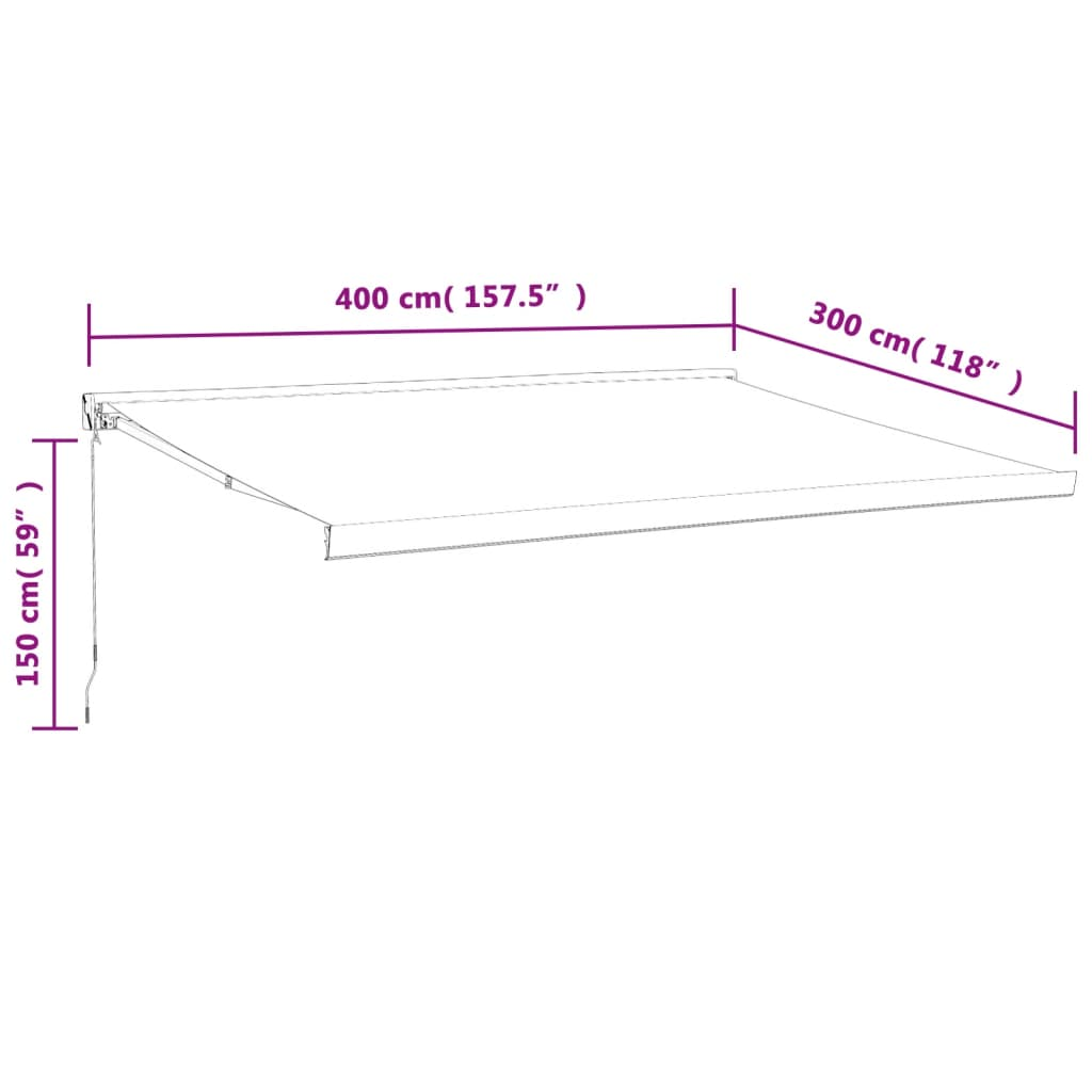 Retractable Awning Anthracite 4x3 m Fabric and Aluminium