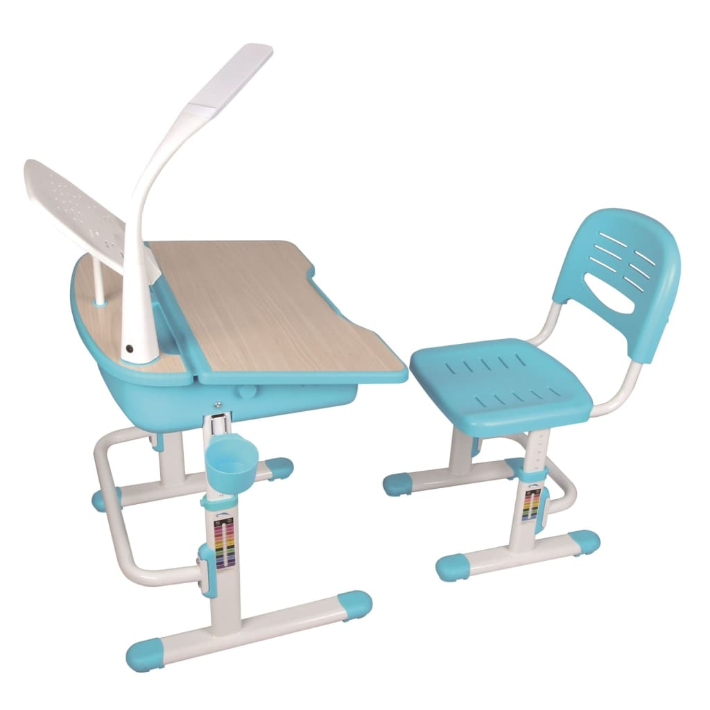 Vipack Adjustable Kids Desk Comfortline 301 with Chair Light Blue and White