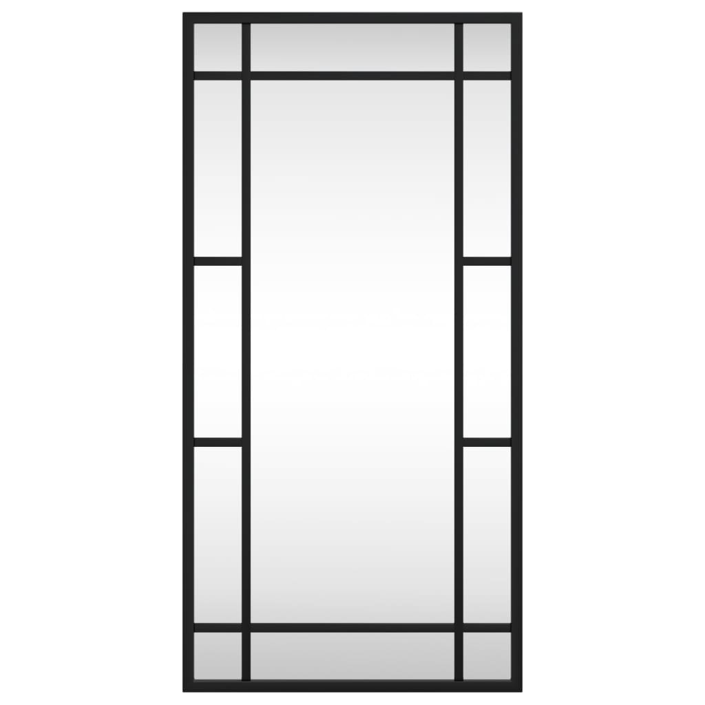 Wall Mirror Black 30x60 cm Rectangle Iron