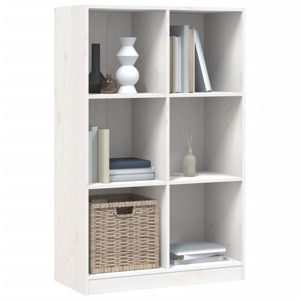 Bookcase White 70x33x110 cm Solid Wood Pine