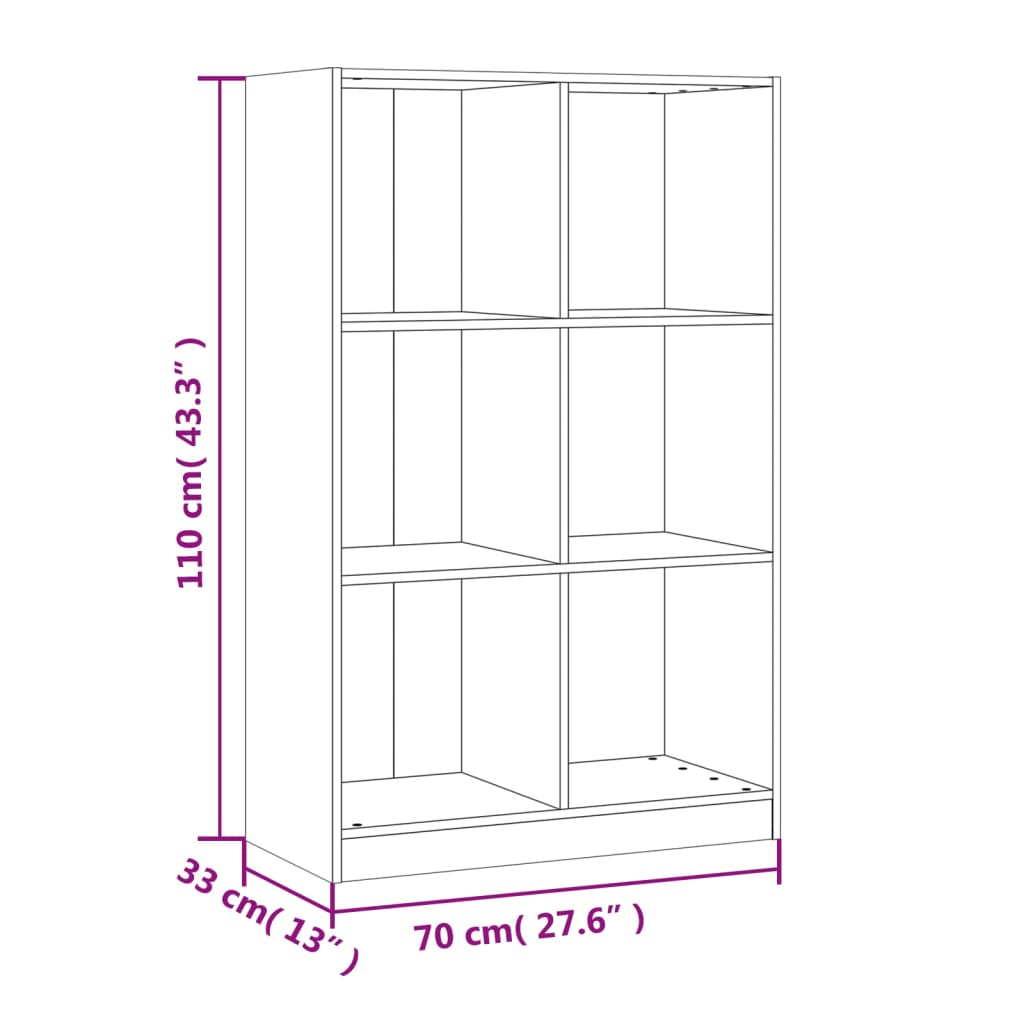 Bookcase White 70x33x110 cm Solid Wood Pine