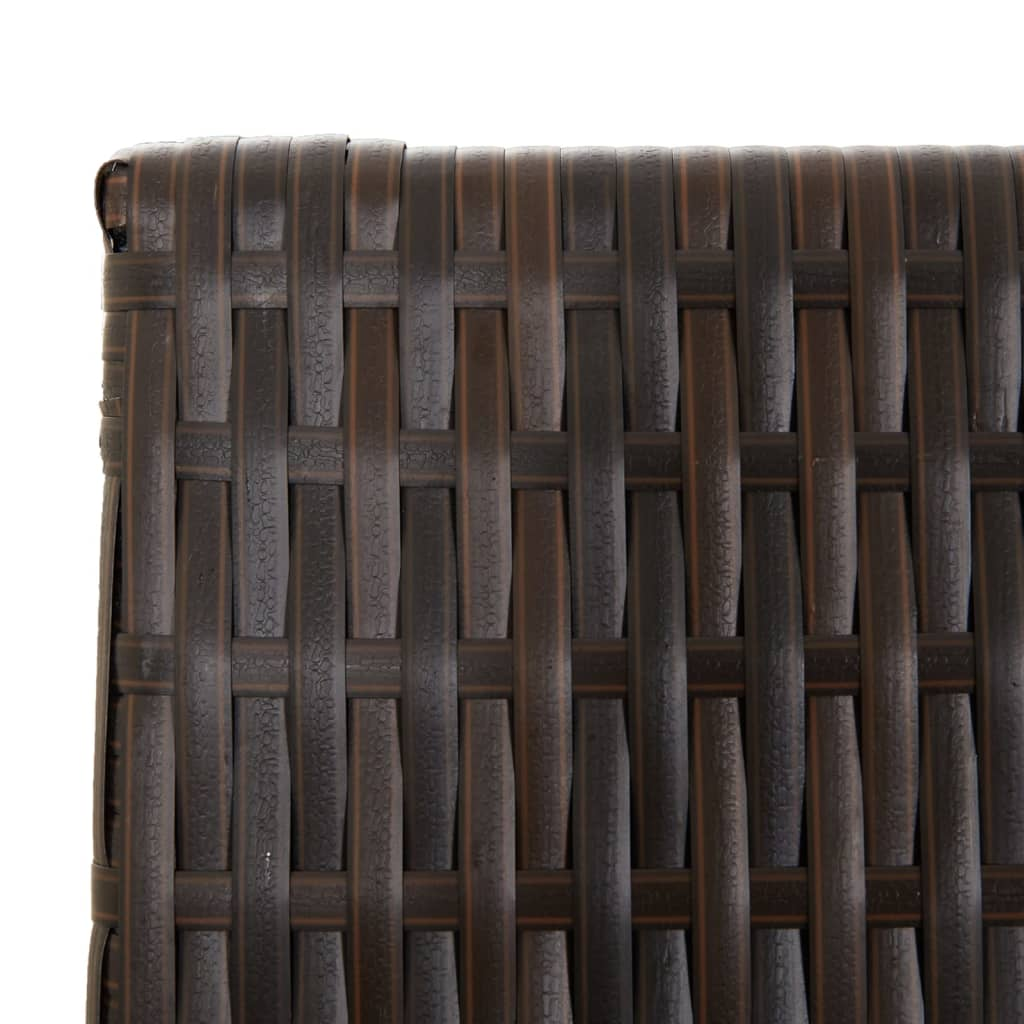 Room Divider 6 Panels Brown Poly Rattan