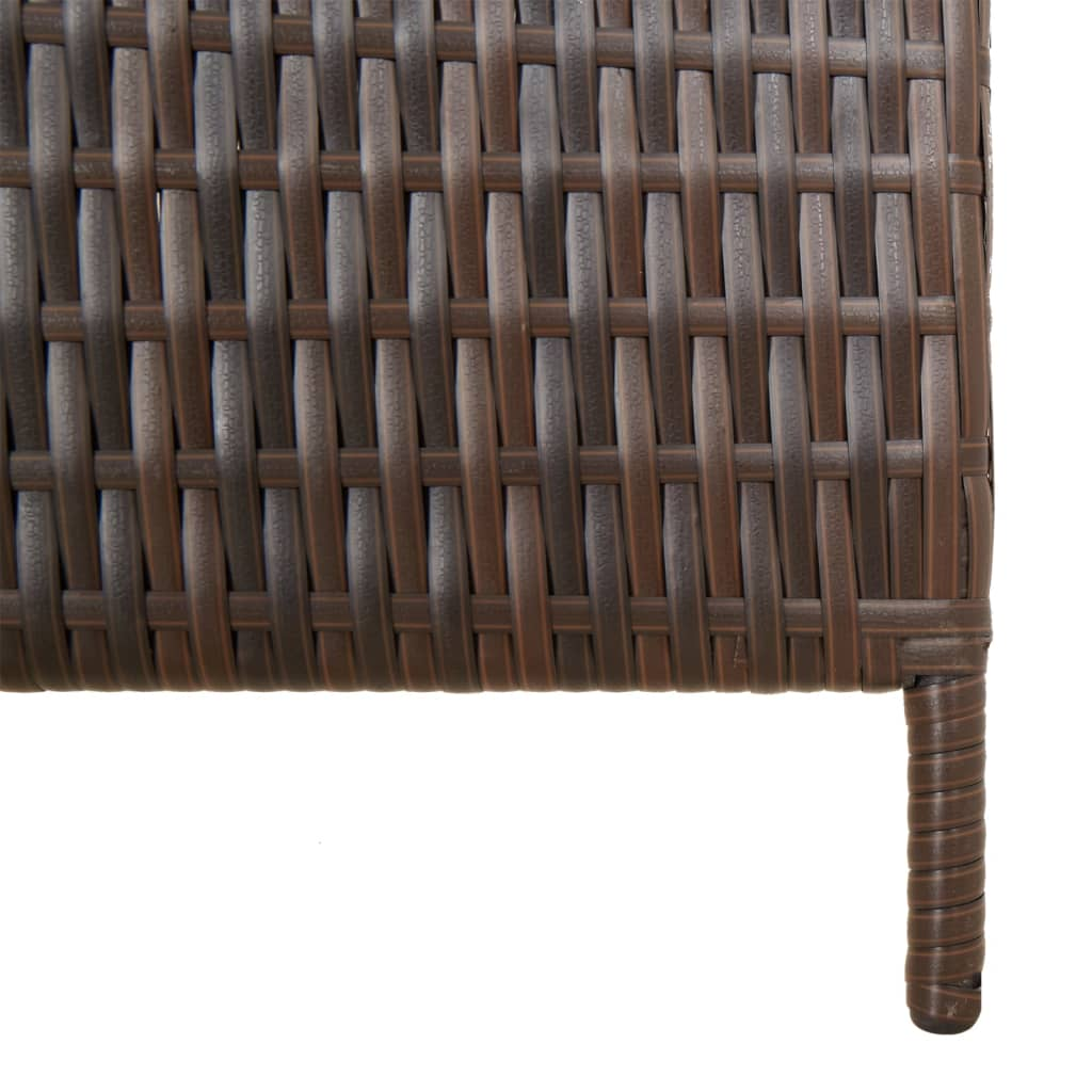 Room Divider 6 Panels Brown Poly Rattan