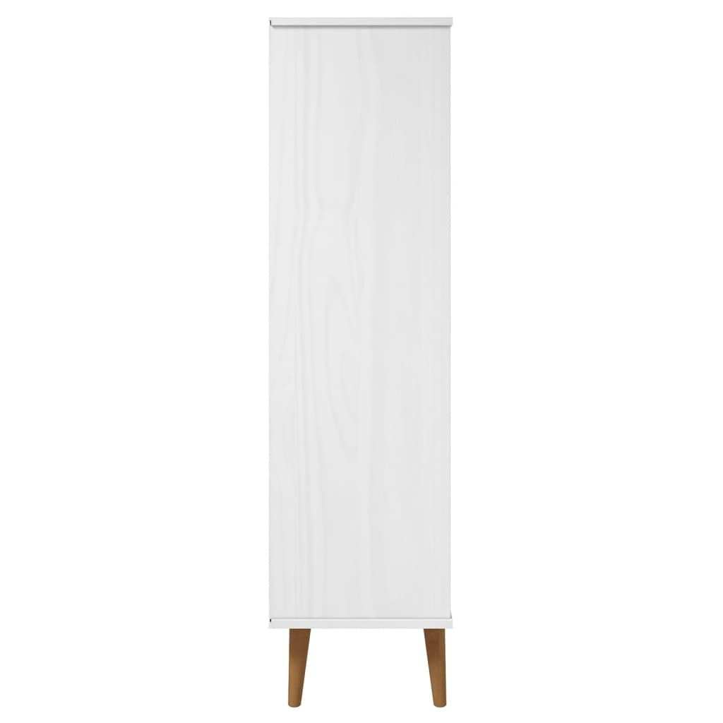 Bookcase MOLDE White 60x35x133,5 cm Solid Wood Pine