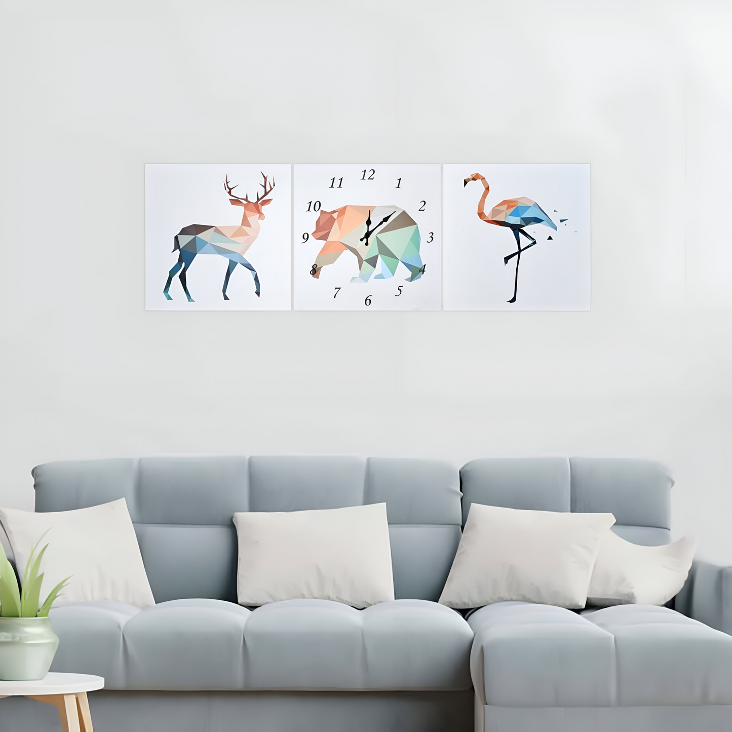 Deer Bear Flamingo Animal Wall Clock Painting Poster Decorative~5321