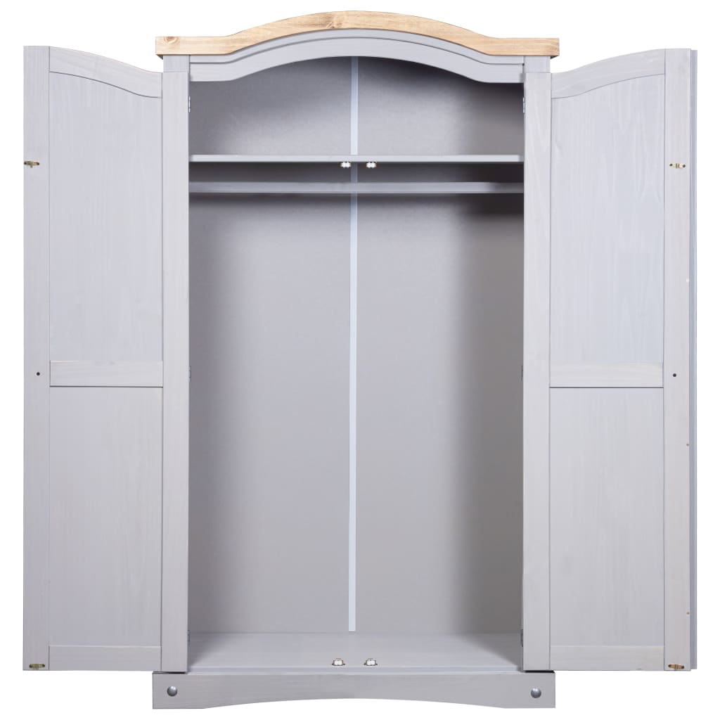 Wardrobe Mexican Pine Corona Range 2 Doors Grey