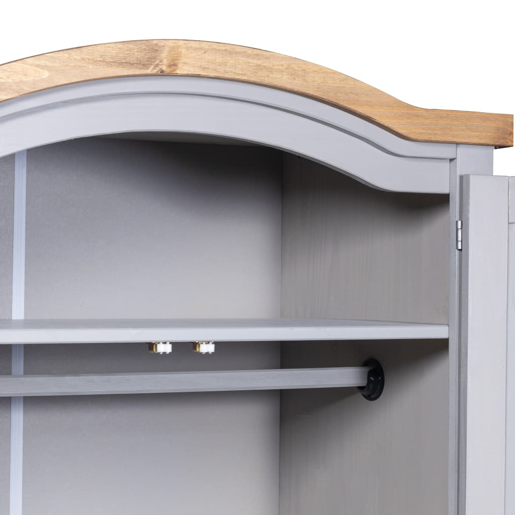 Wardrobe Mexican Pine Corona Range 2 Doors Grey