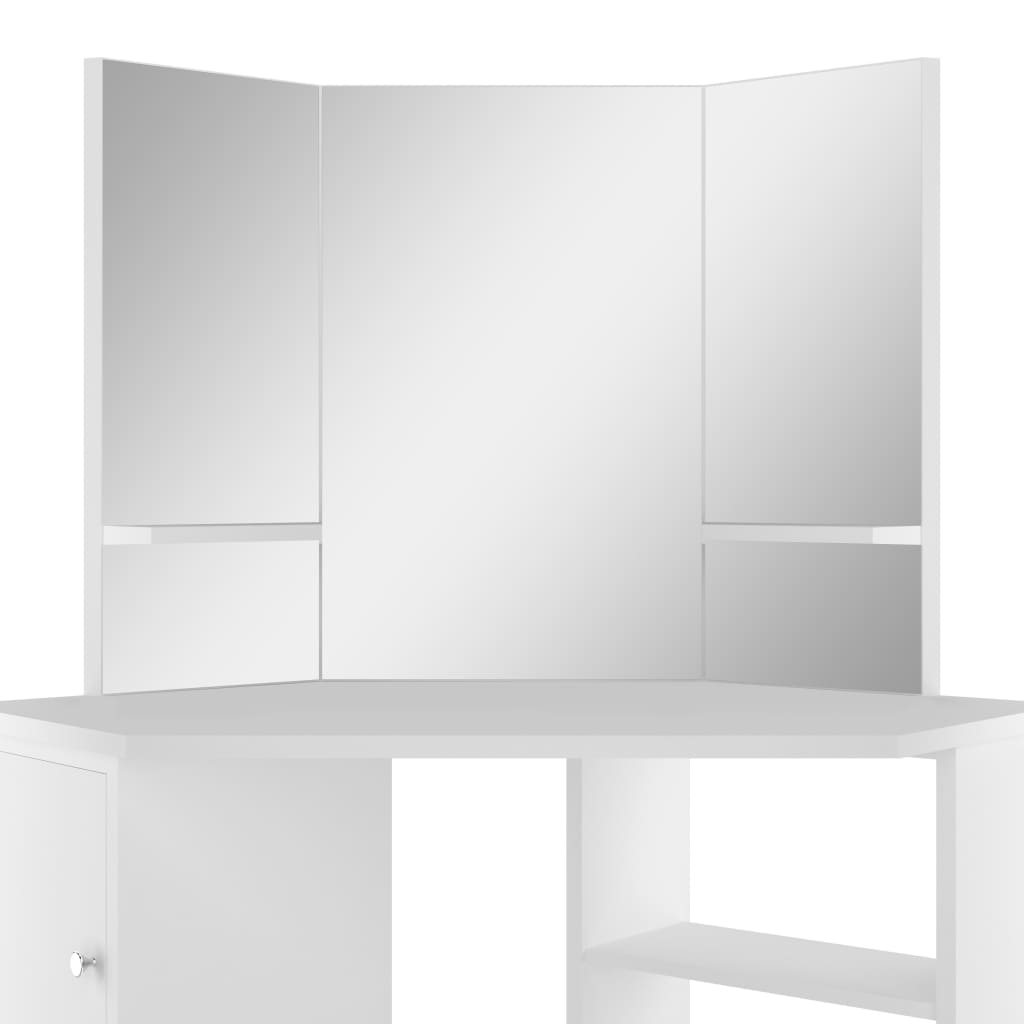 Corner Dressing Table Cosmetic Table Make-up Table White