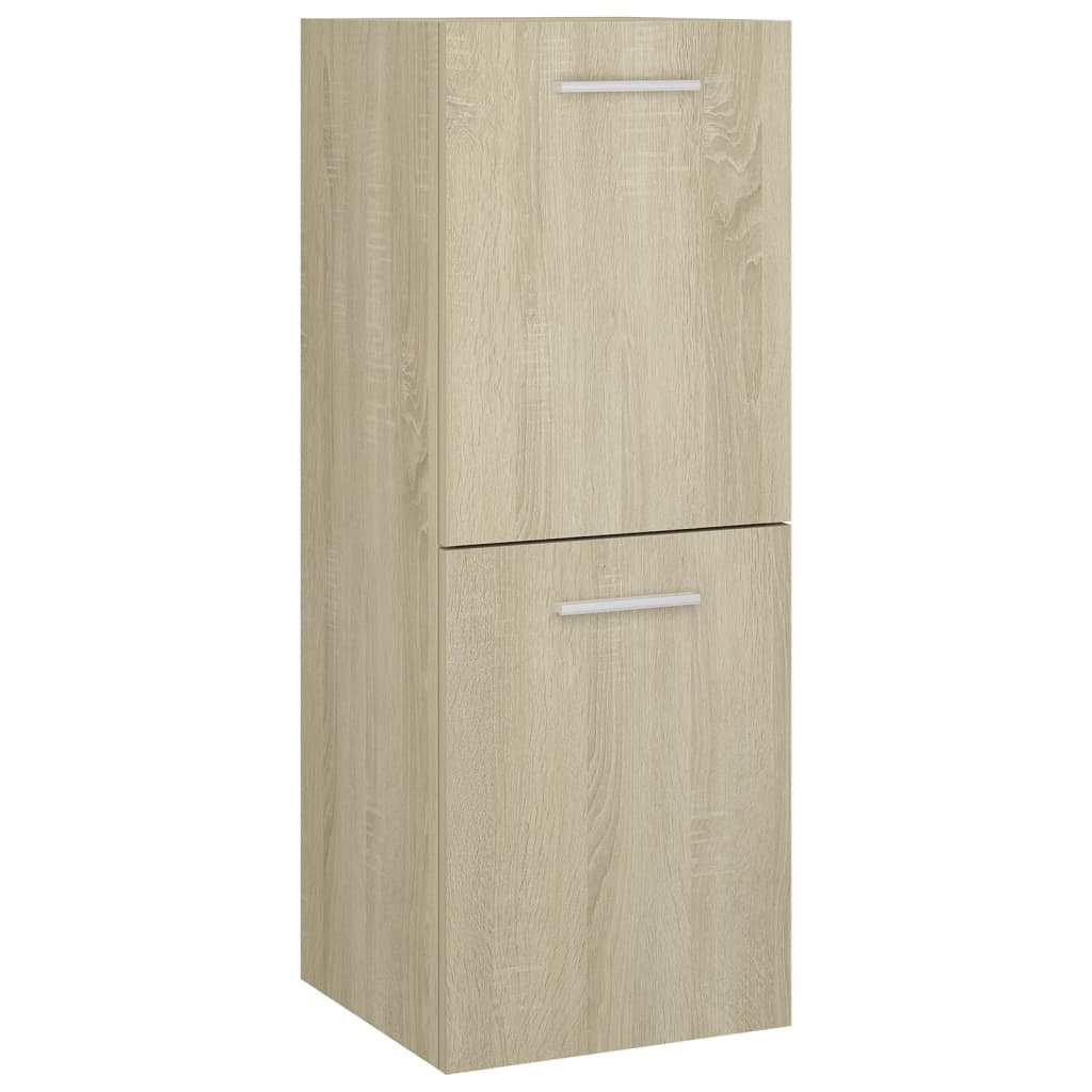 Bathroom Furniture Set Sonoma Oak Engineered Wood