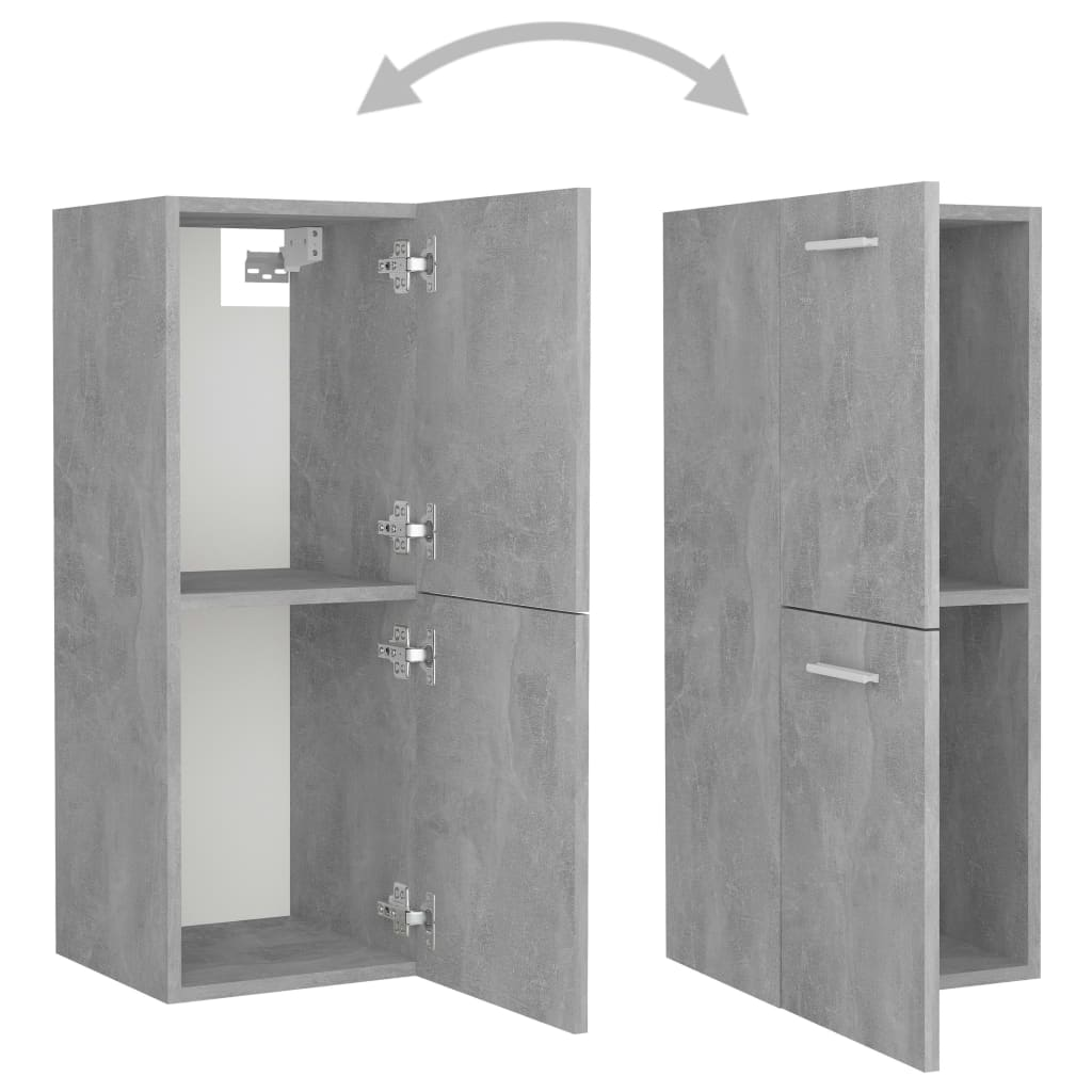 Bathroom Furniture Set Concrete Grey Engineered Wood