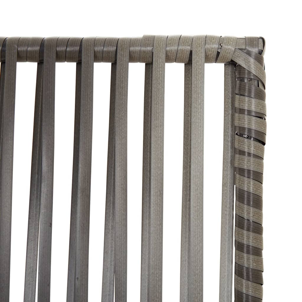 Room Divider 3 Panels Grey Poly Rattan