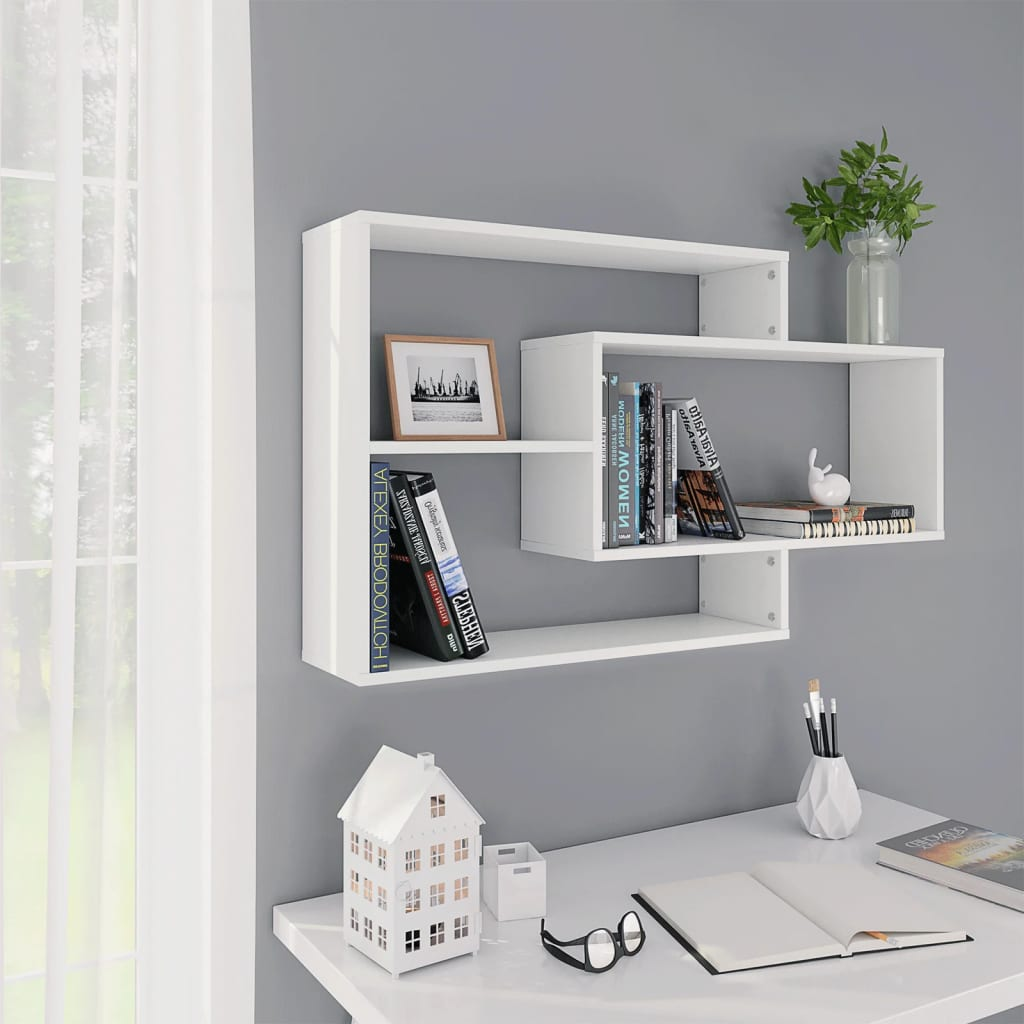 Wall Shelf White 104x20x58.5 cm Engineered Wood