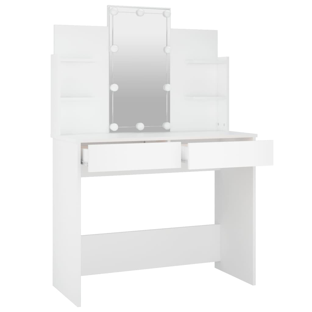 Dressing Table with LED White 96x40x142 cm