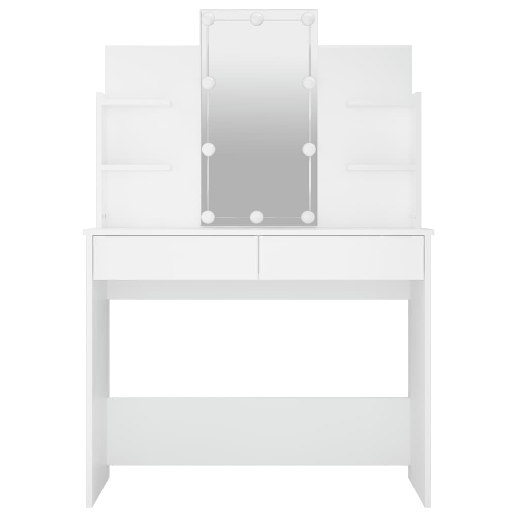 Dressing Table with LED White 96x40x142 cm