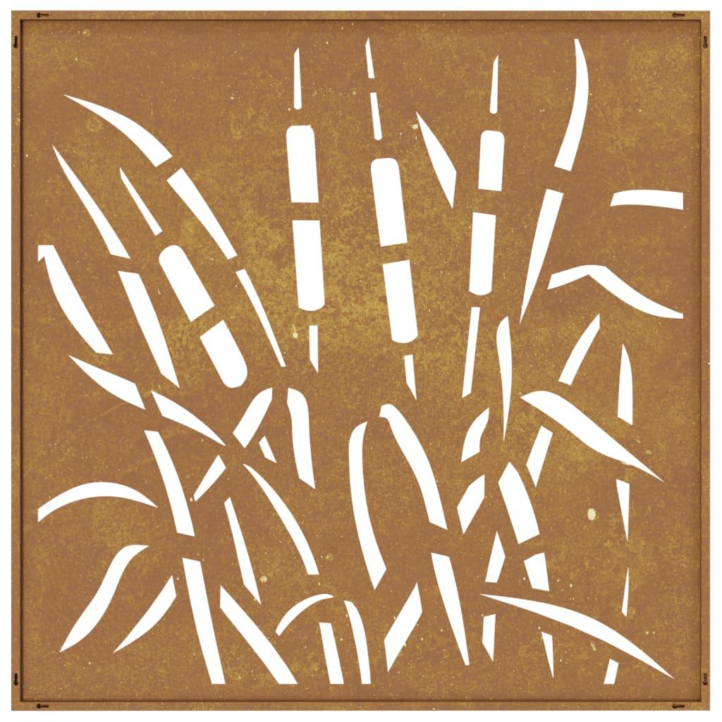 Garden Wall Decoration 55x55 cm Corten Steel Grass Design