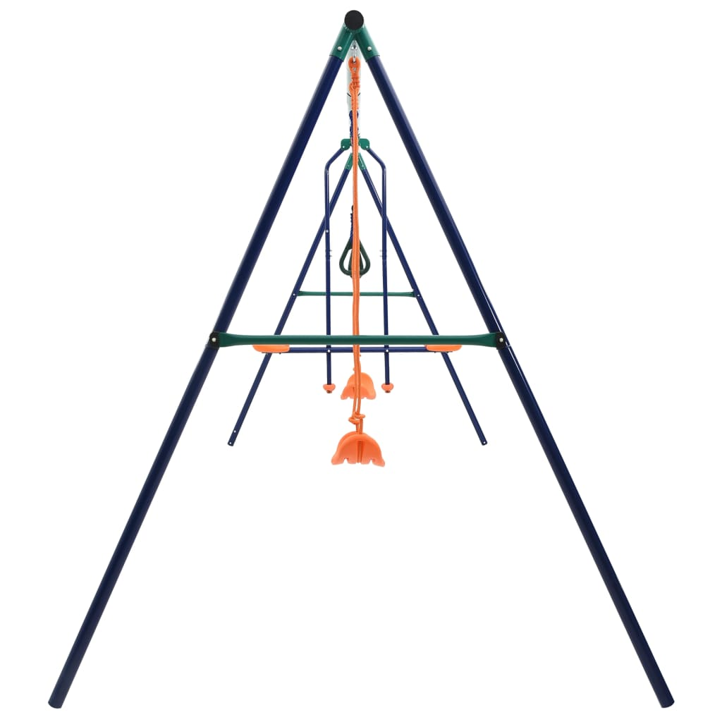 Swing Set with Gymnastic Rings and 4 Seats Steel