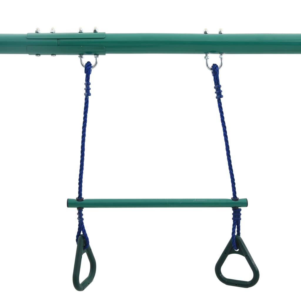 Swing Set with Gymnastic Rings and 4 Seats Steel