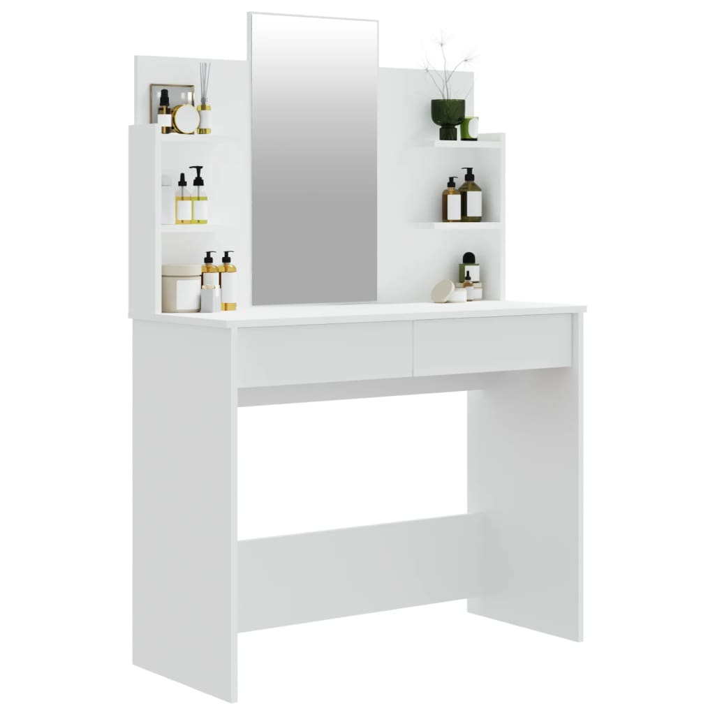 Dressing Table with Mirror White 96x40x142 cm