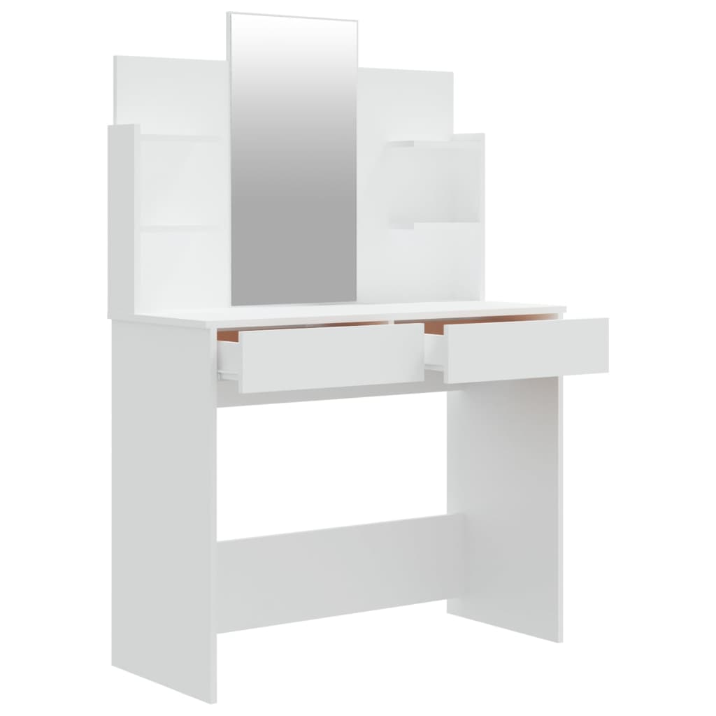 Dressing Table with Mirror White 96x40x142 cm