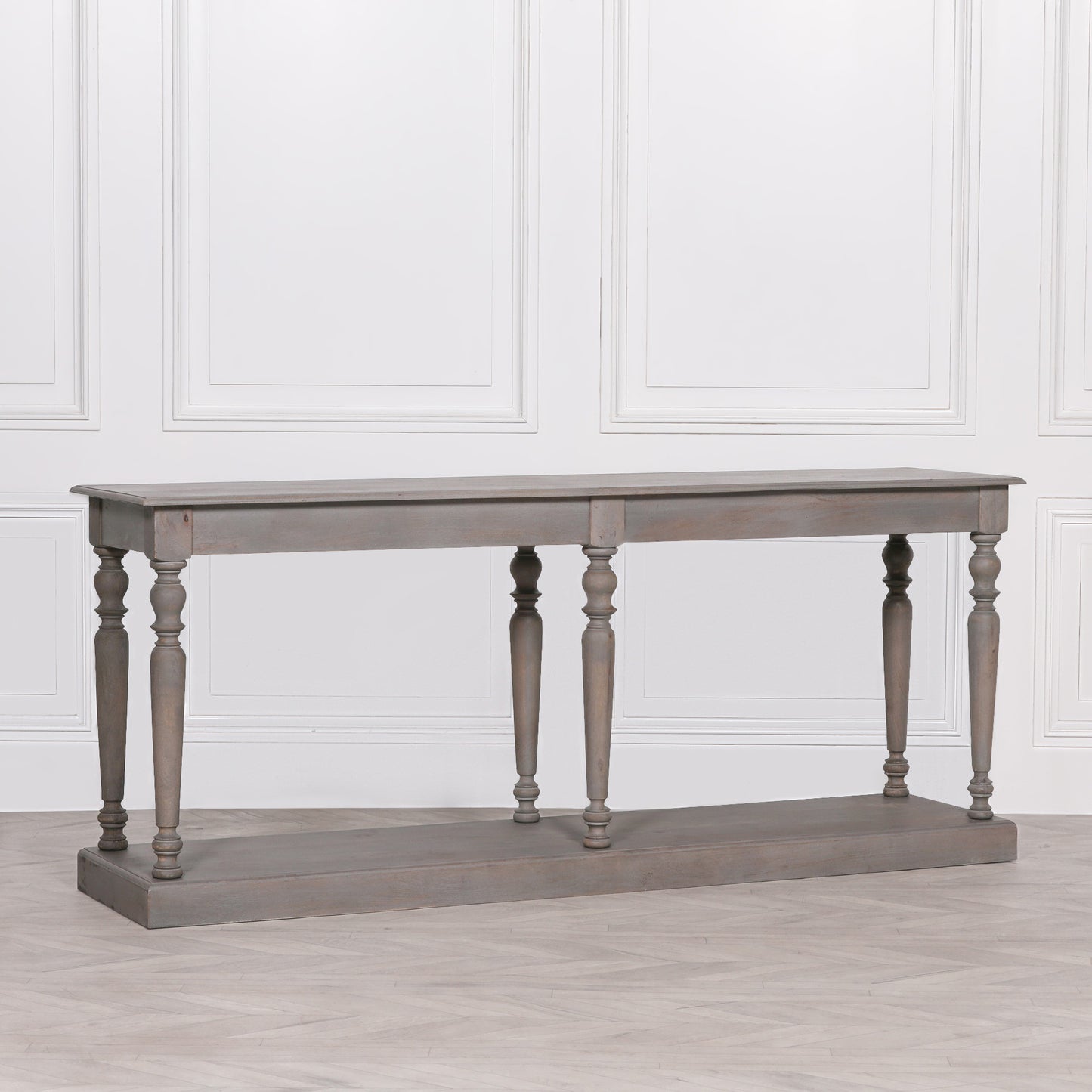 ֎Rustic Wooden Column Leg Console